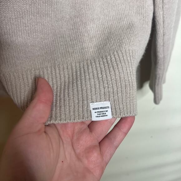 Norse Projects Sigfred Lambswool Knit in Grey Melange sz S - Picture 4 of 4